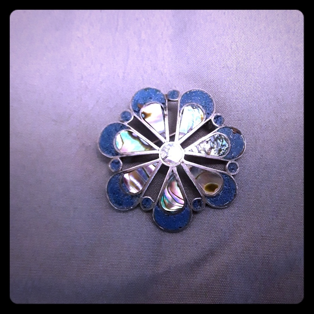 VTG Silver and Abalone BROOCH/PIN